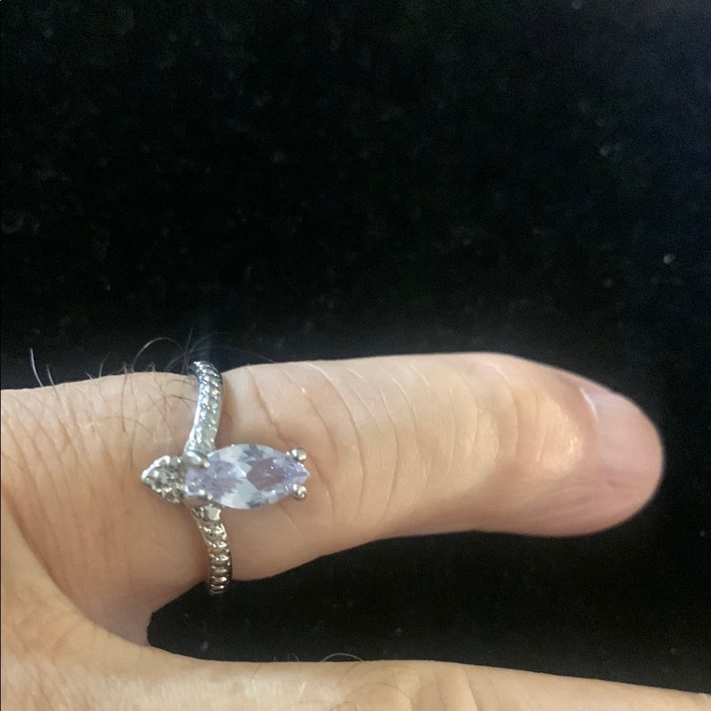 Elegant Silver and white cubic zirconia Ring Bogo